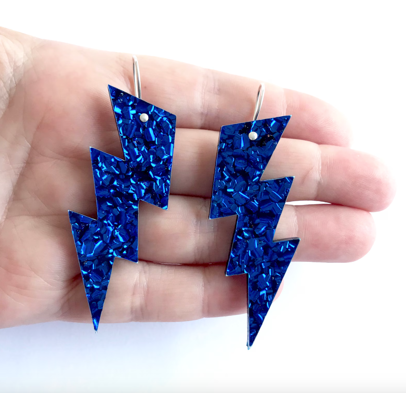 Bolt Drop Earrings Cobalt Blue