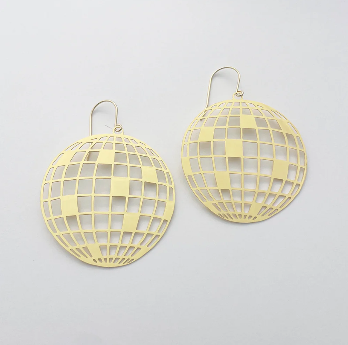 Disco Ball Earrings in Gold