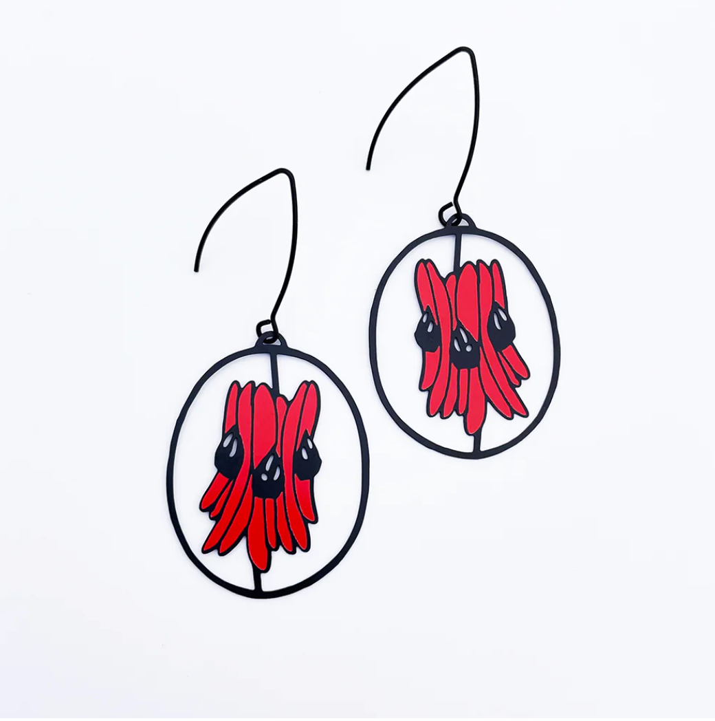 Midi Sturt Desert Pea Earrings