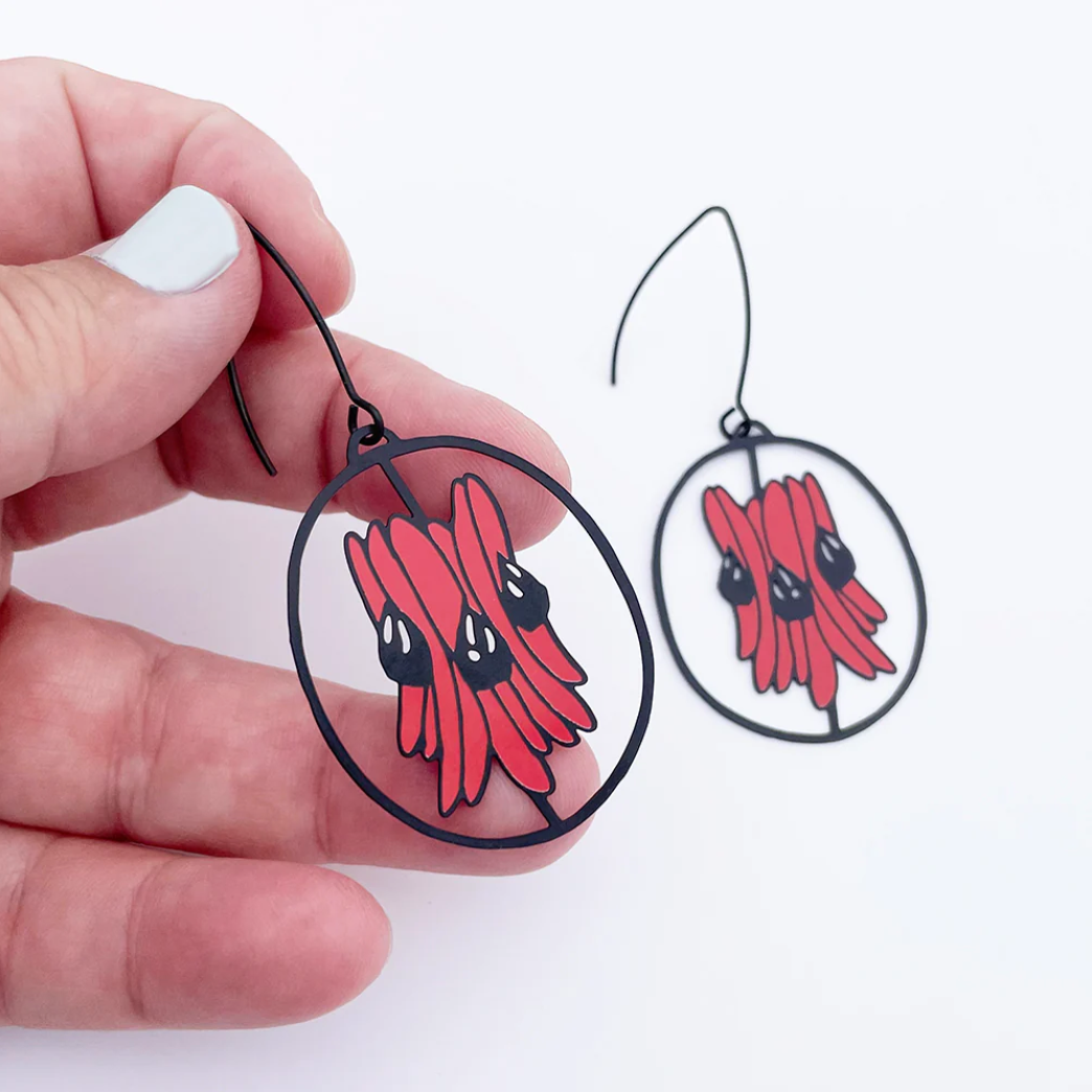 Midi Sturt Desert Pea Earrings