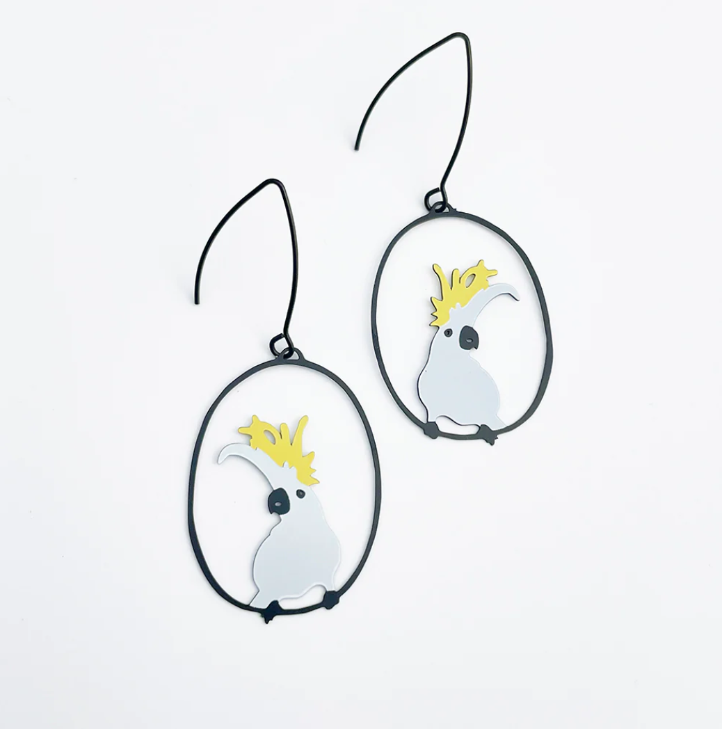 Midi Sulphur Crested Cockatoo Earrings