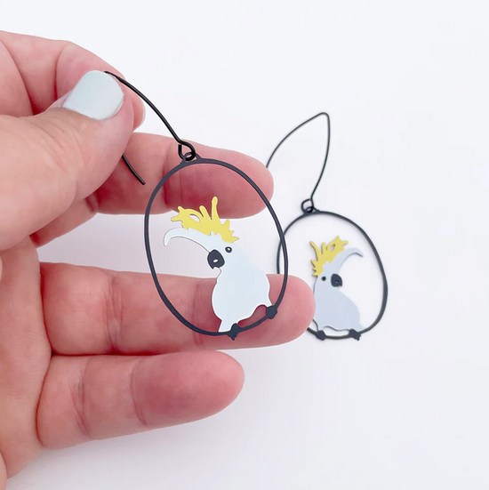 Midi Sulphur Crested Cockatoo Earrings