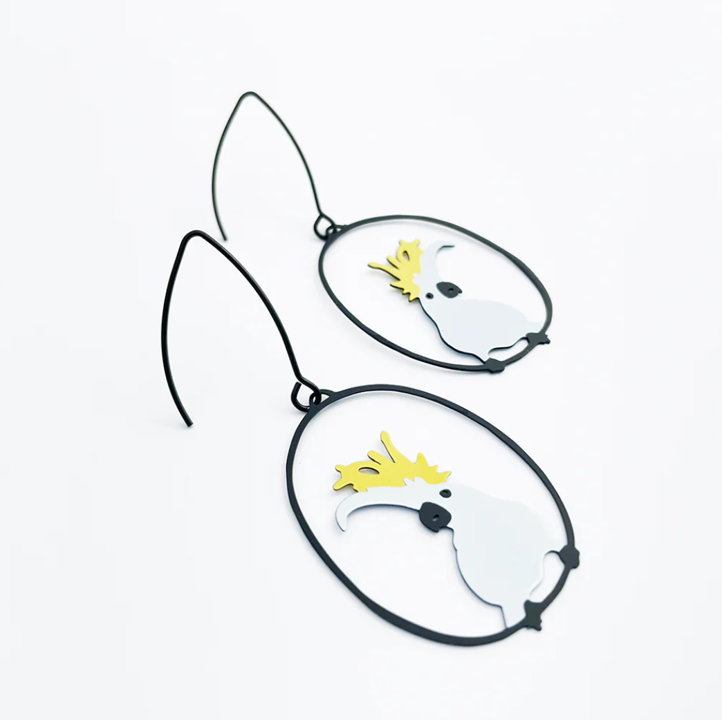 Midi Sulphur Crested Cockatoo Earrings