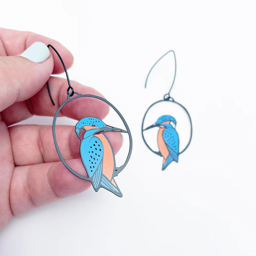 Midi Azure Kingfisher Earrings