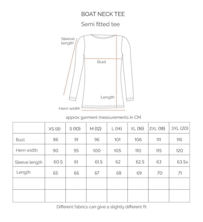 Boatneck Placement Tee Bauhouse Blue/Ginger