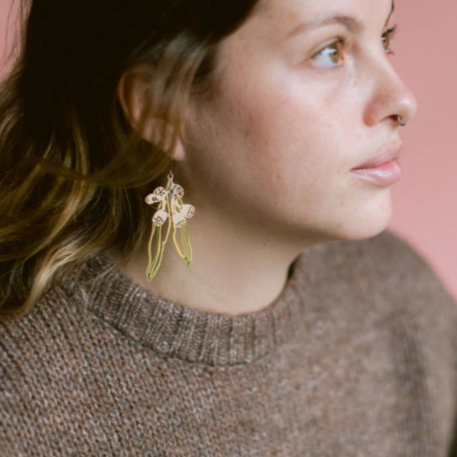 Gumnut & Leaf Earrings Gold/Silver