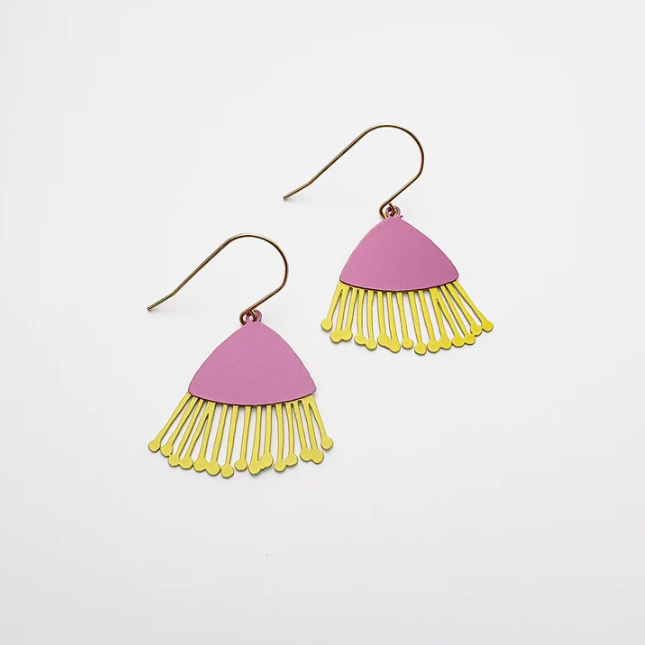Mini Gum Blossom Flower Earrings Pink/Yellow
