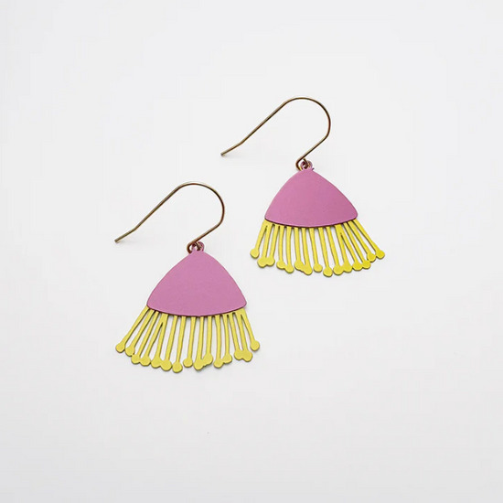 Mini Gum Blossom Flower Earrings Pink/Yellow