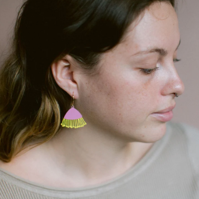Mini Gum Blossom Flower Earrings Pink/Yellow