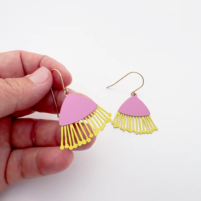 Mini Gum Blossom Flower Earrings Pink/Yellow