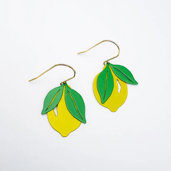 Mini Lemon Earrings Yellow/Green