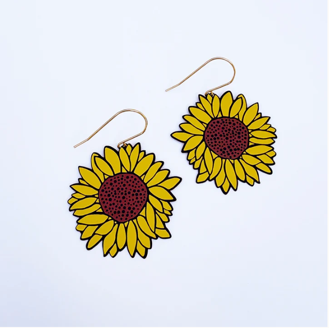Midi Sunflower Earrings Yellow