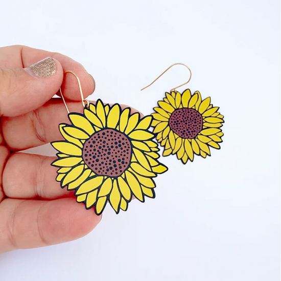 Midi Sunflower Earrings Yellow