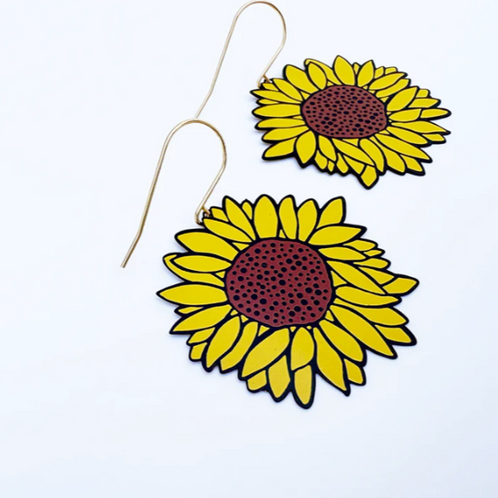 Midi Sunflower Earrings Yellow