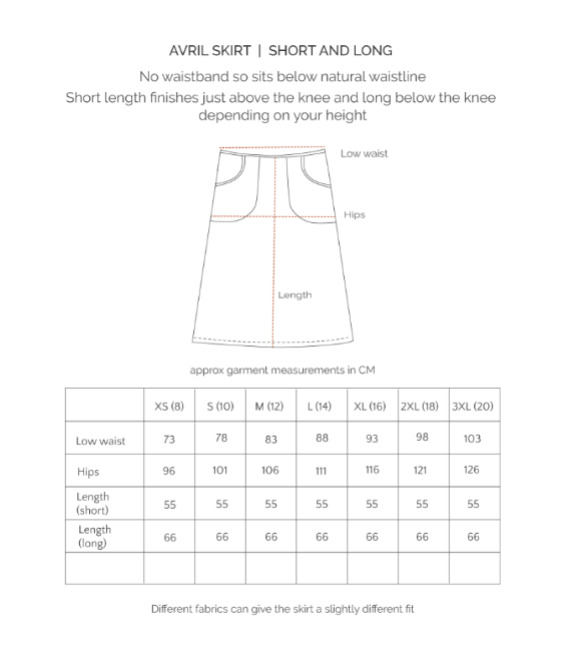 Avril Short Skirt - Woodcut Flowers in Cerise on Navy