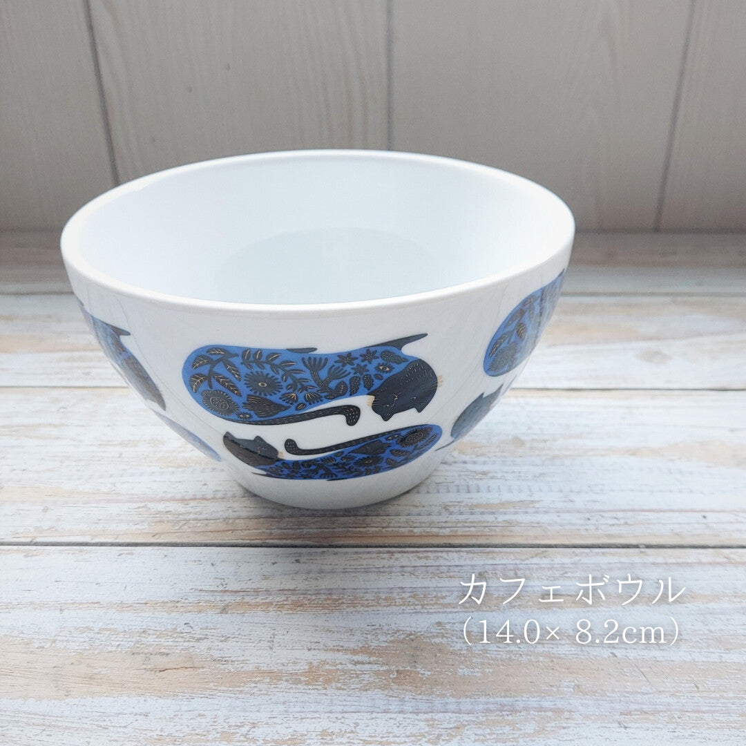 Orie Black Floral Cat Deep Bowl