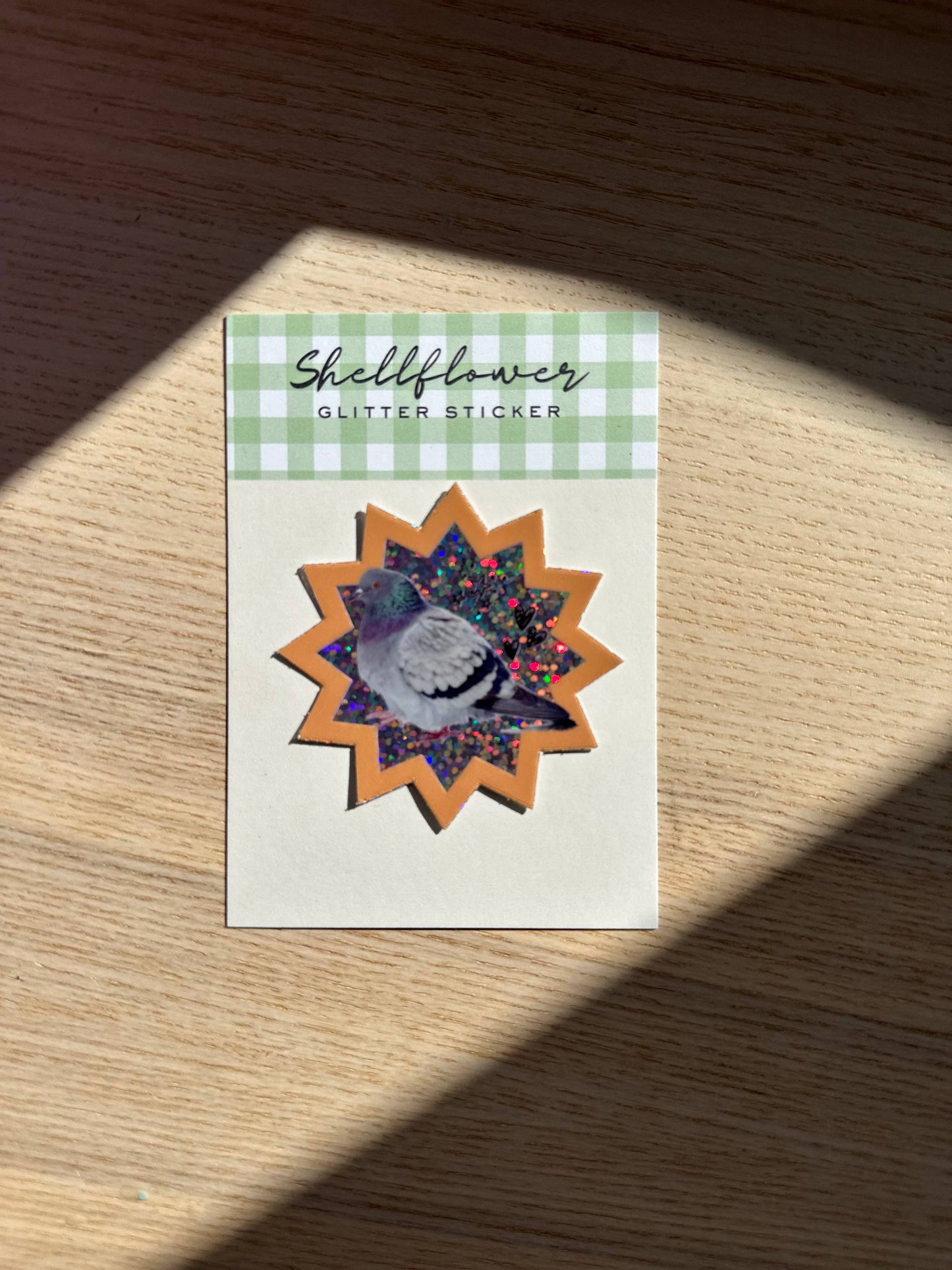 Disco Pigeon Glitter Vinyl Sticker