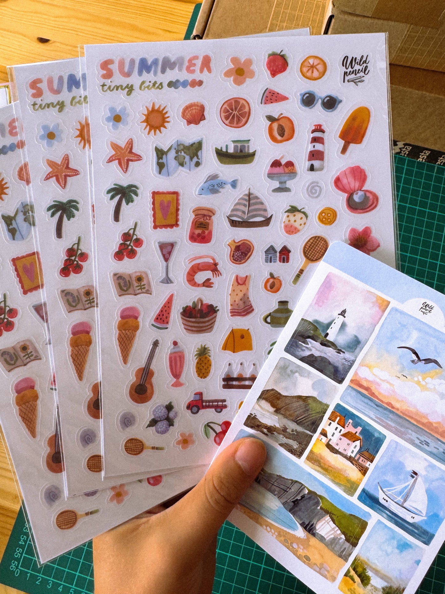 Vinyl sticker sheet — Summer Tiny Bits