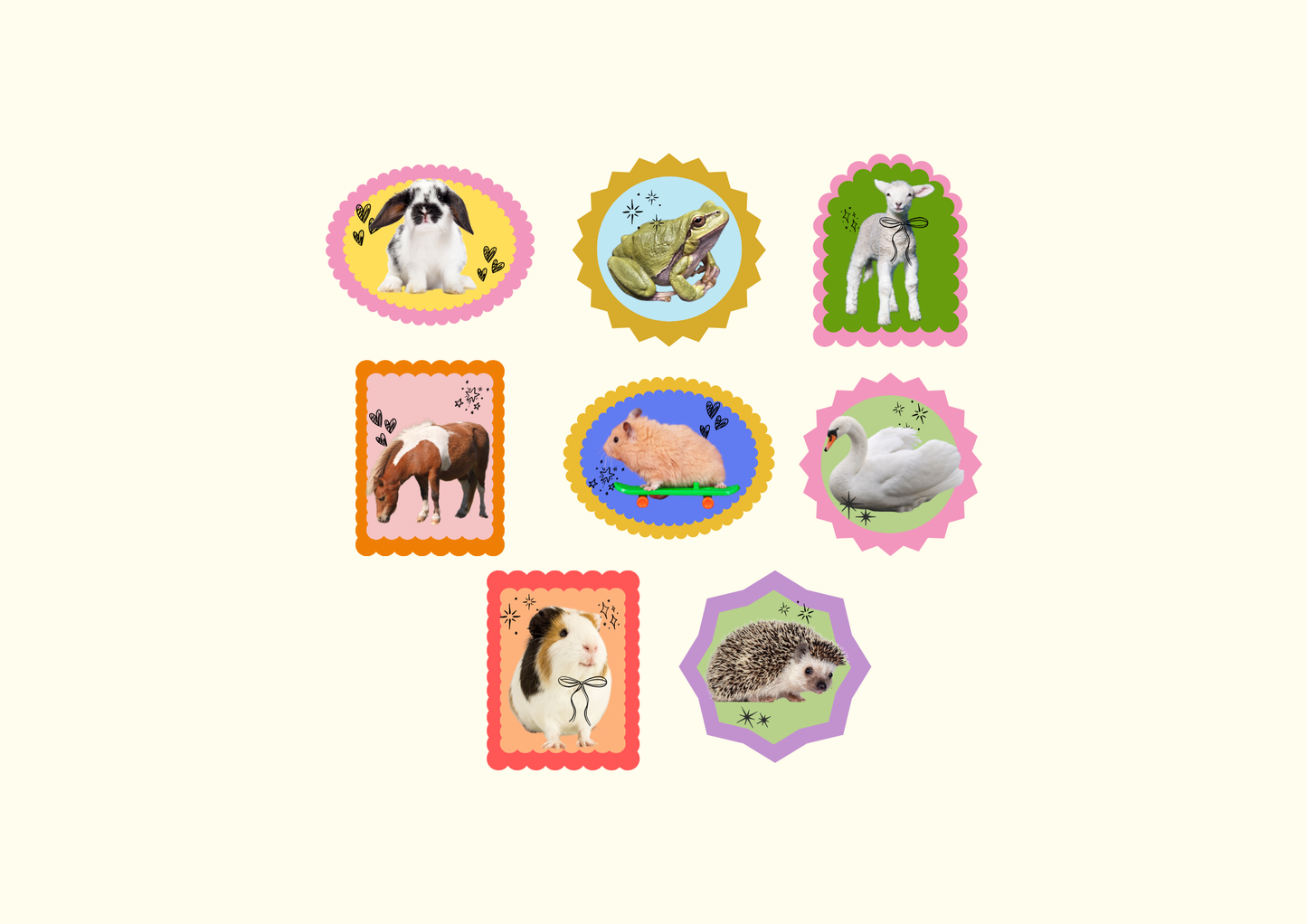 Animal Washi Flake Stickers