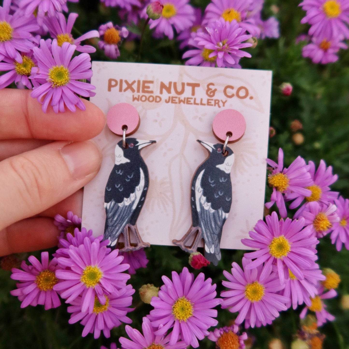 Magpie Australian Bird Earrings