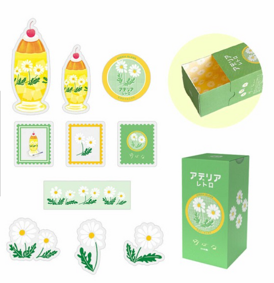 Adelia Flake Stickers Green Wildflowers