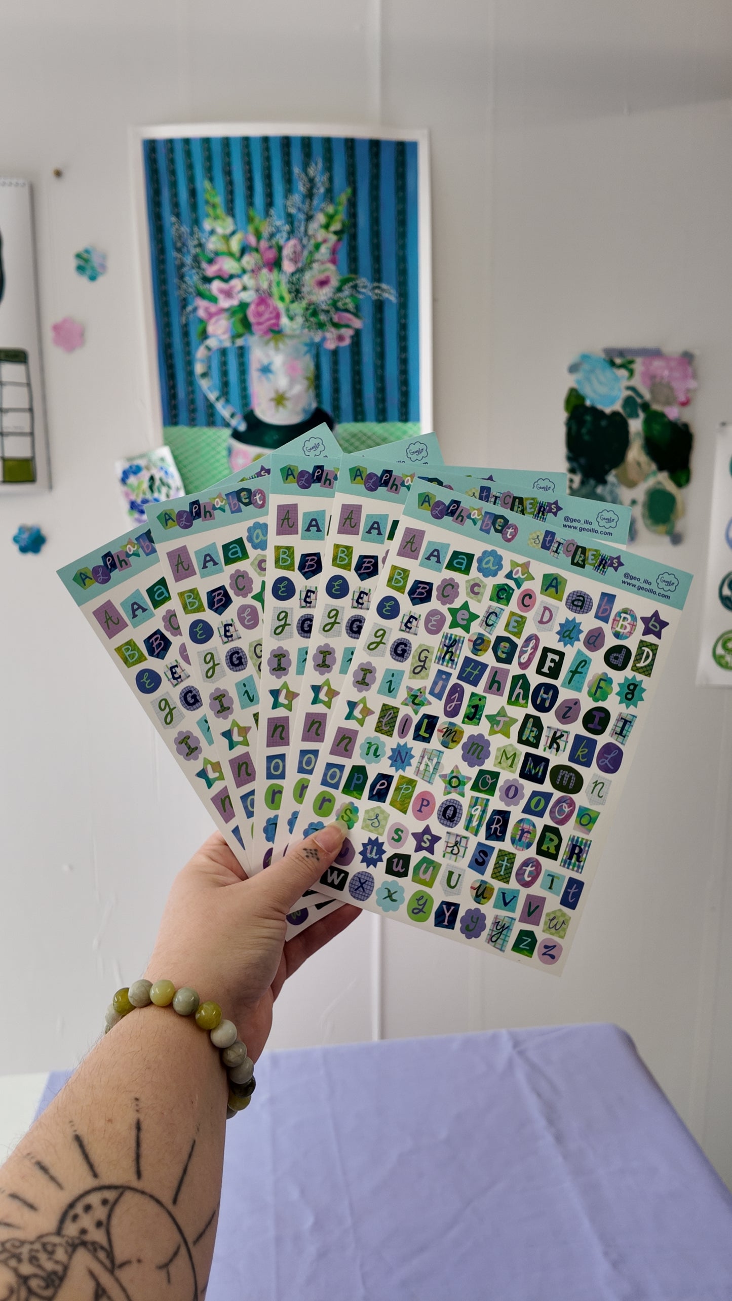 alphabet journalling sticker sheet