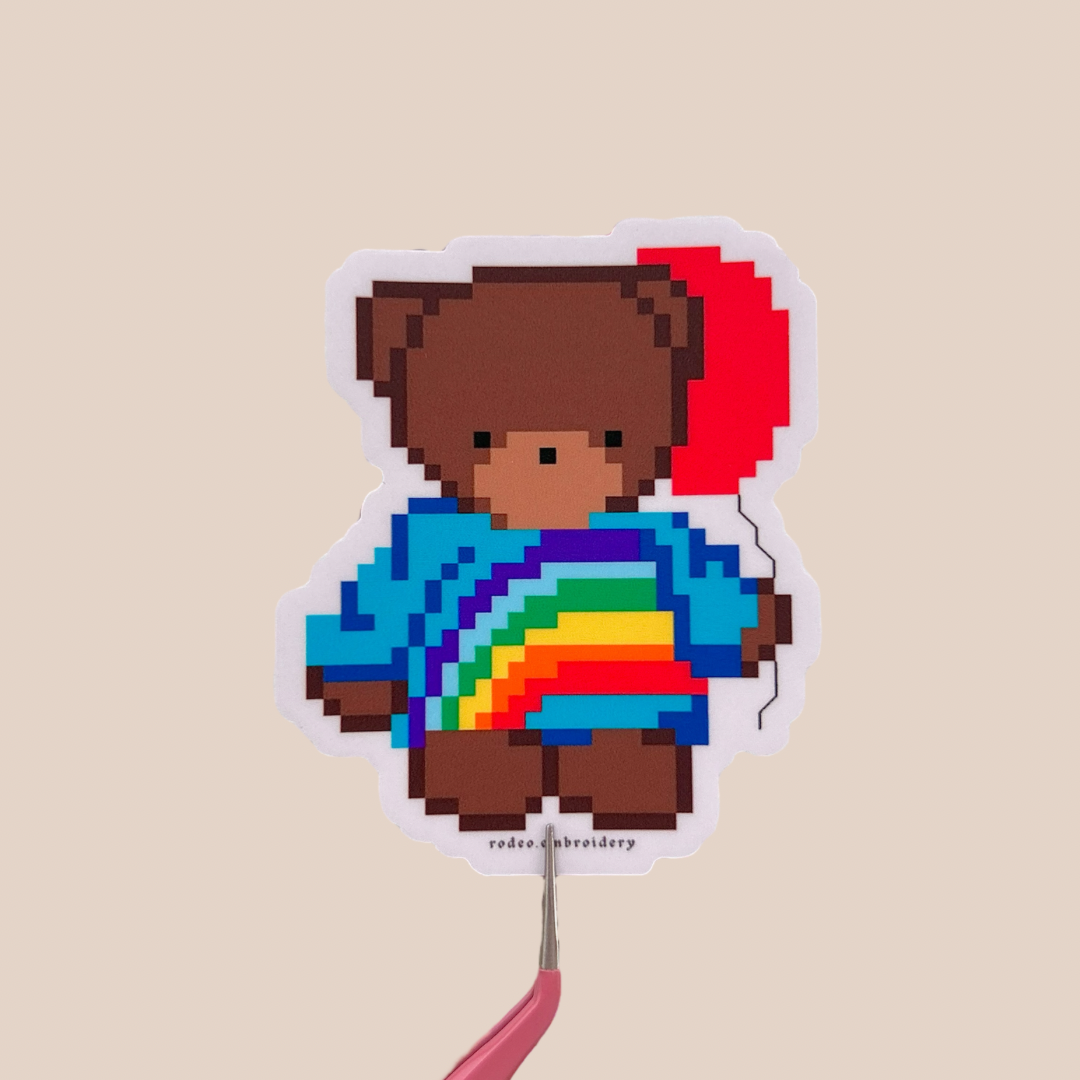 Rainbow Pride Teddy - Matte Vinyl Sticker