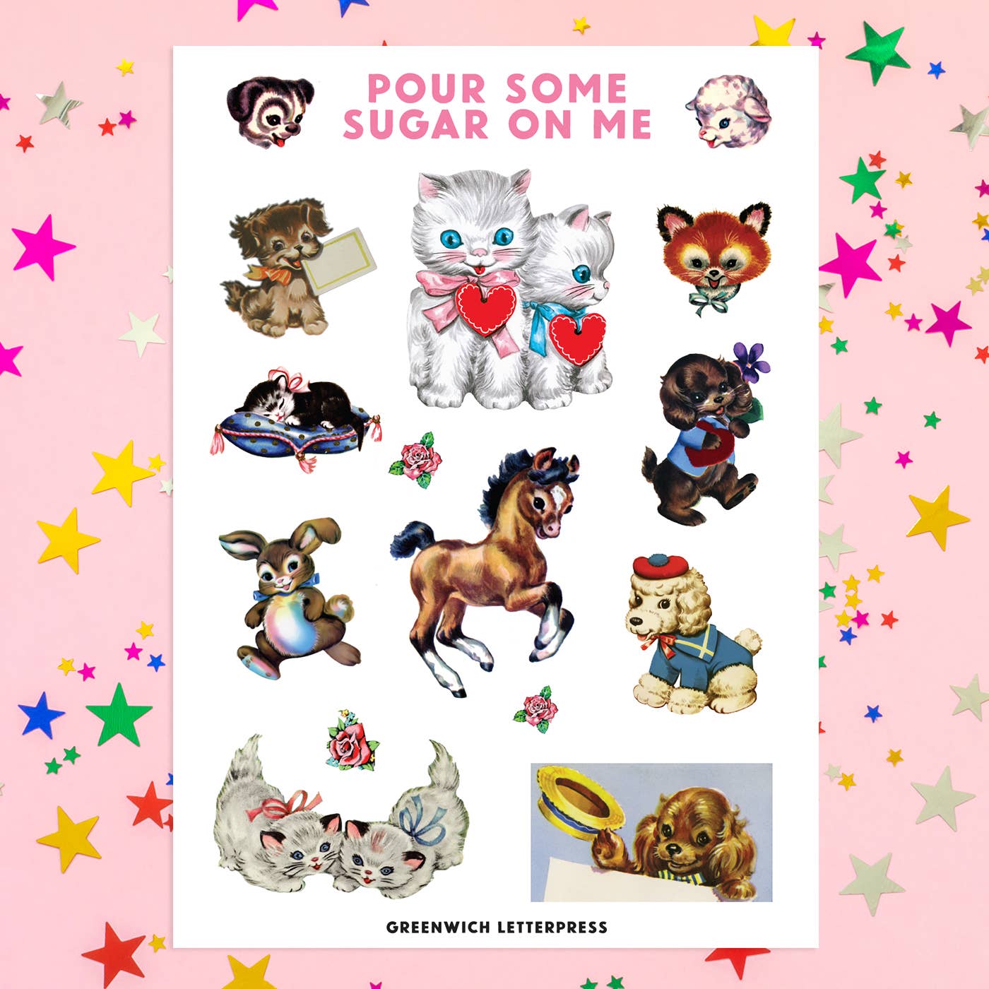 Sugar Sweet Sticker Sheet – Cute & Retro Die-Cut Critters
