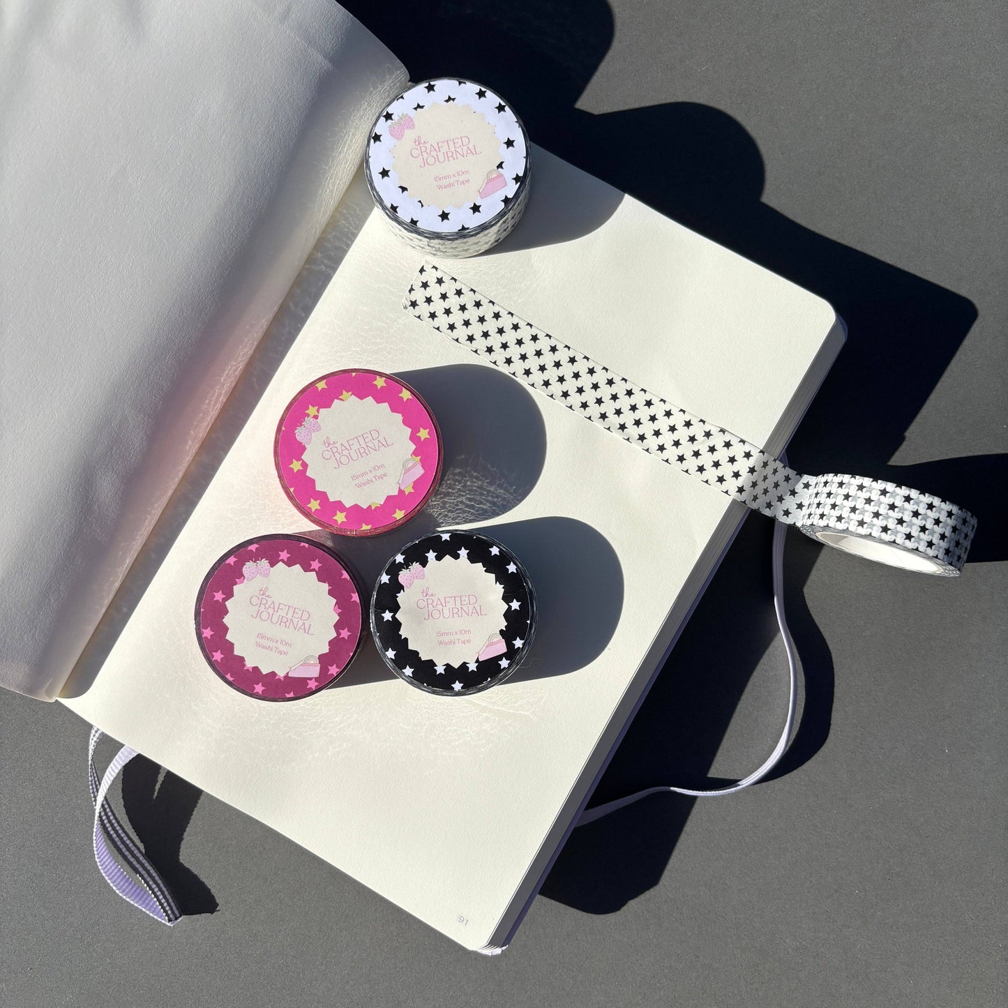 Black and White Star Washi Tape