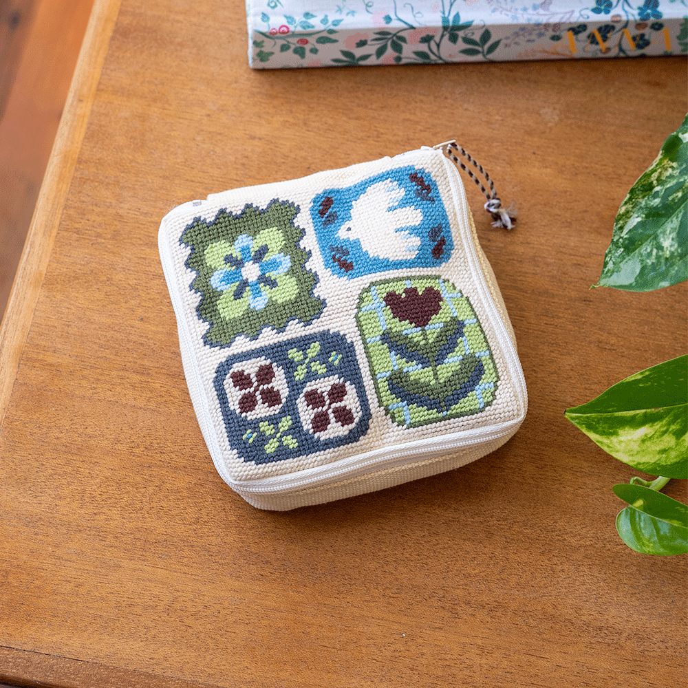 Fluttering Fables - Needlepoint Pouch Kit