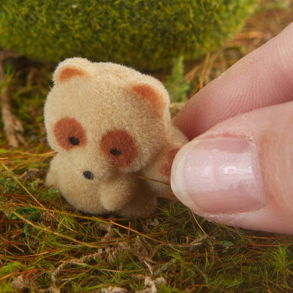 Miniature Flocked Baby Foxes