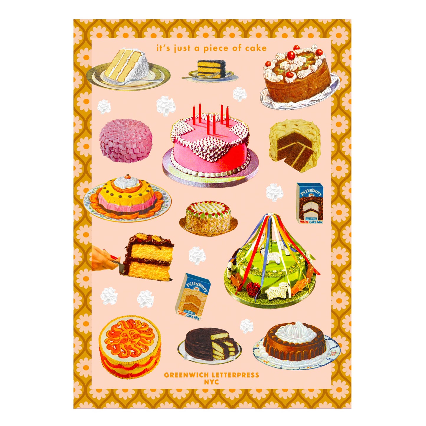 Piece of Cake Sticker Sheet – Cute & Retro Die-Cut Stickers 