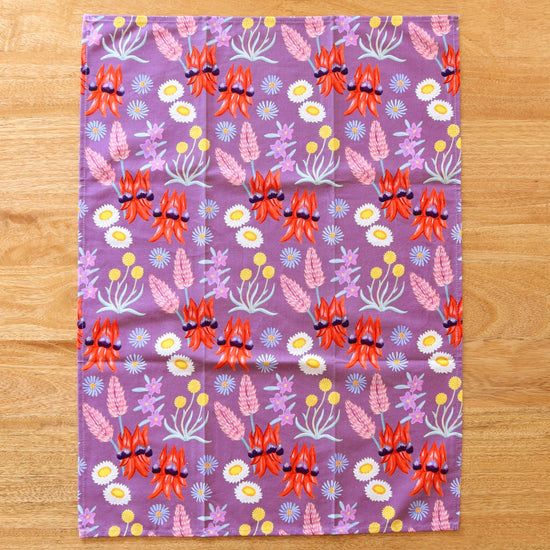 Desert Wildflower Australian Tea Towel