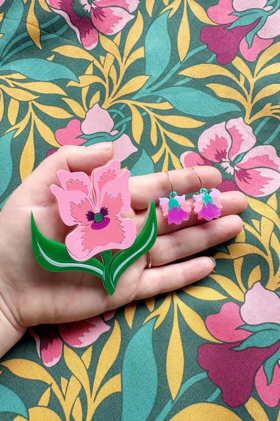 Belinda Pink Pansy Brooch