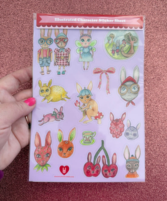 SBR Illustrated Large Sticker Sheet - Bunnies