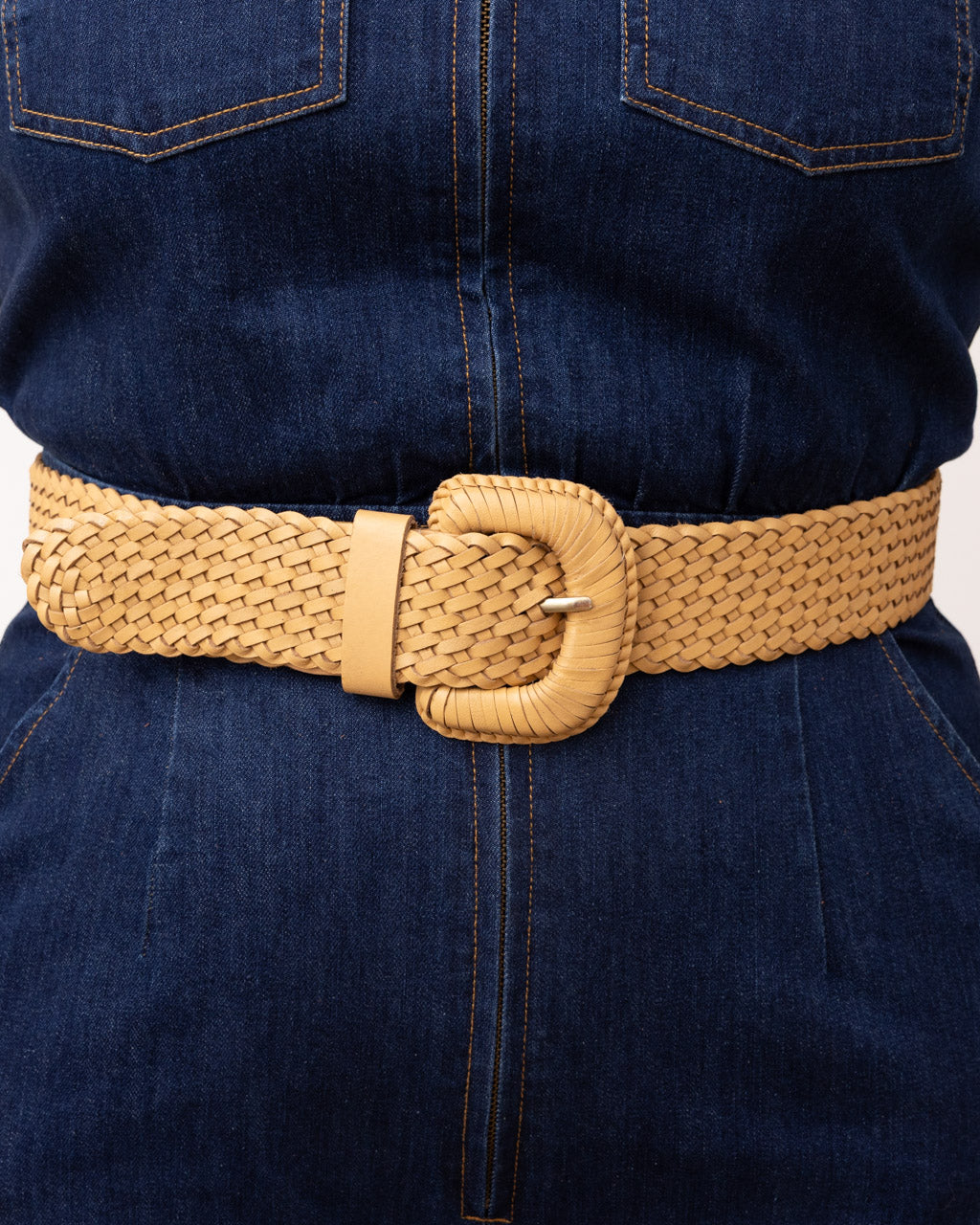 The Weave McQueen Belt Beige