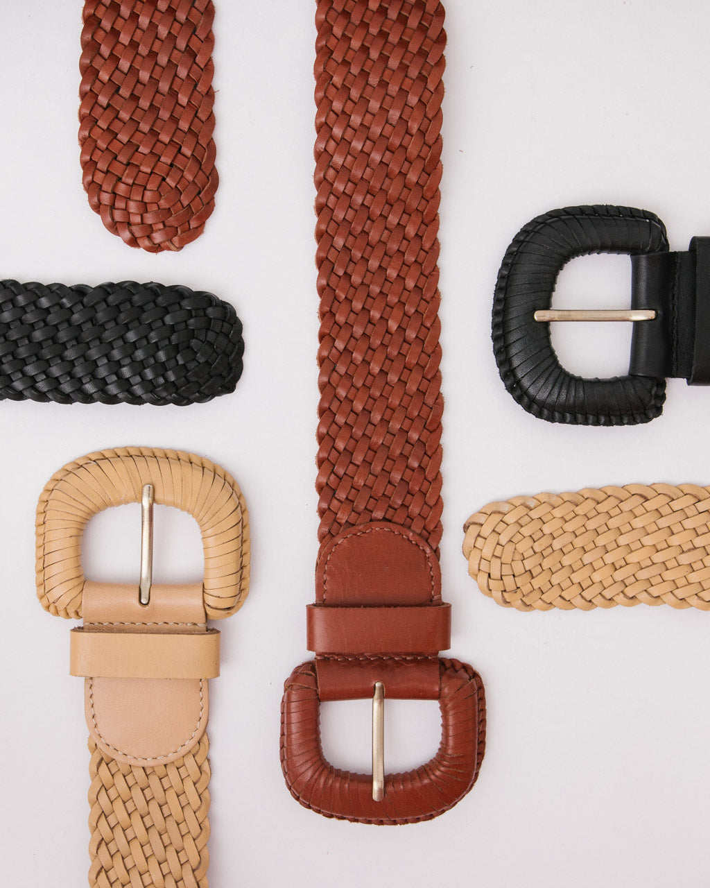 The Weave McQueen Belt Beige