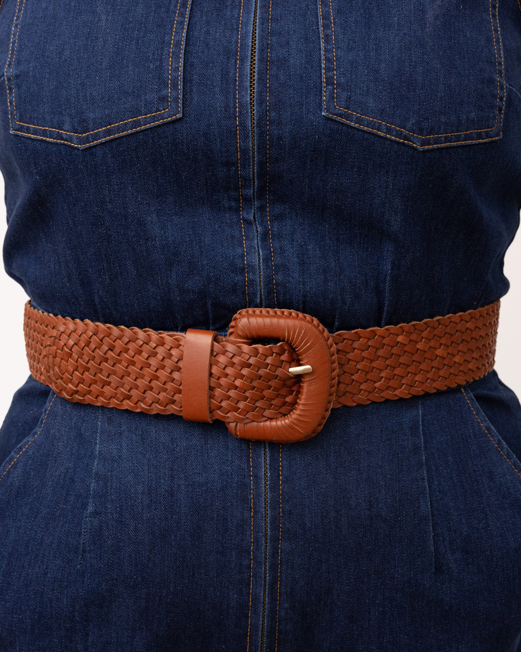 The Weave McQueen Belt Tan