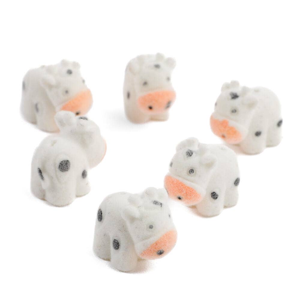 Flocked Mini Baby Cows