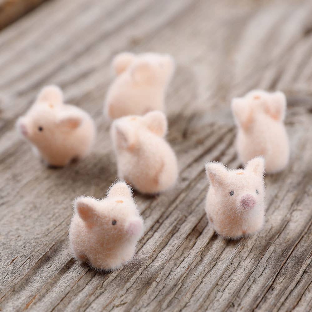 Flocked Mini Baby Pigs
