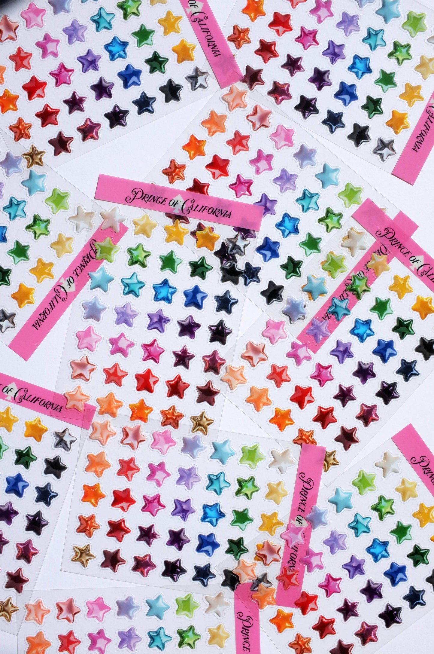 Transparent Rainbow Star Sticker Sheet