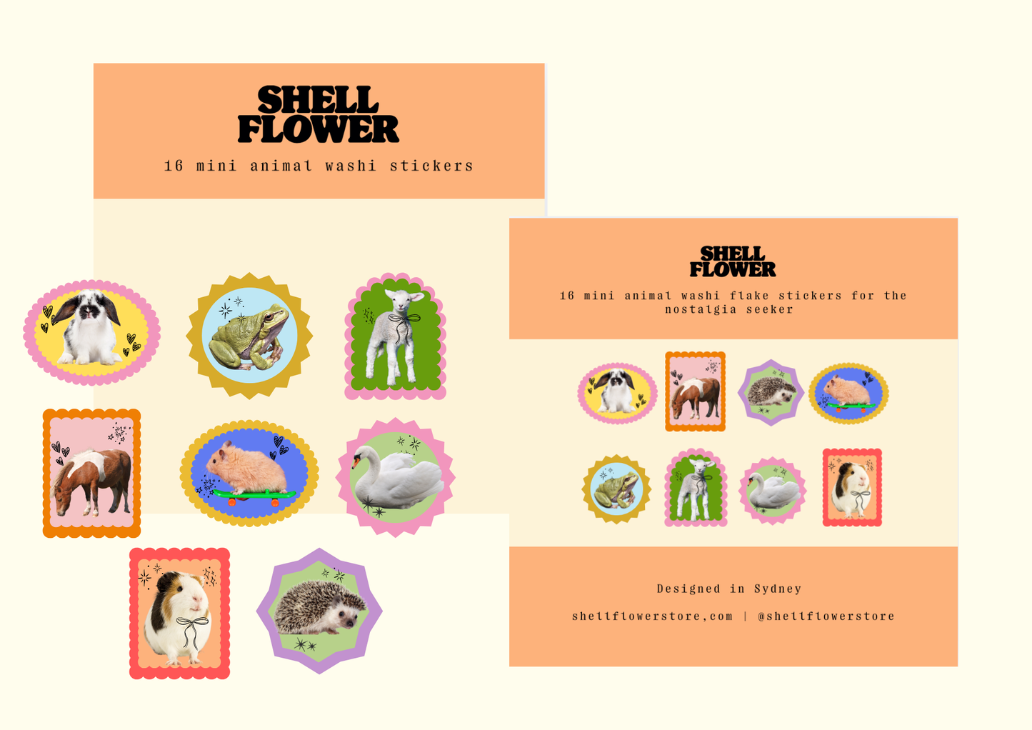 Animal Washi Flake Stickers