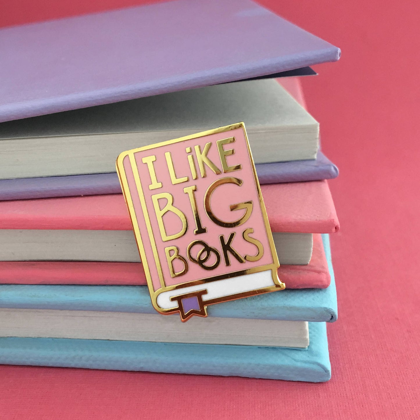 I Like Big Books enamel pin