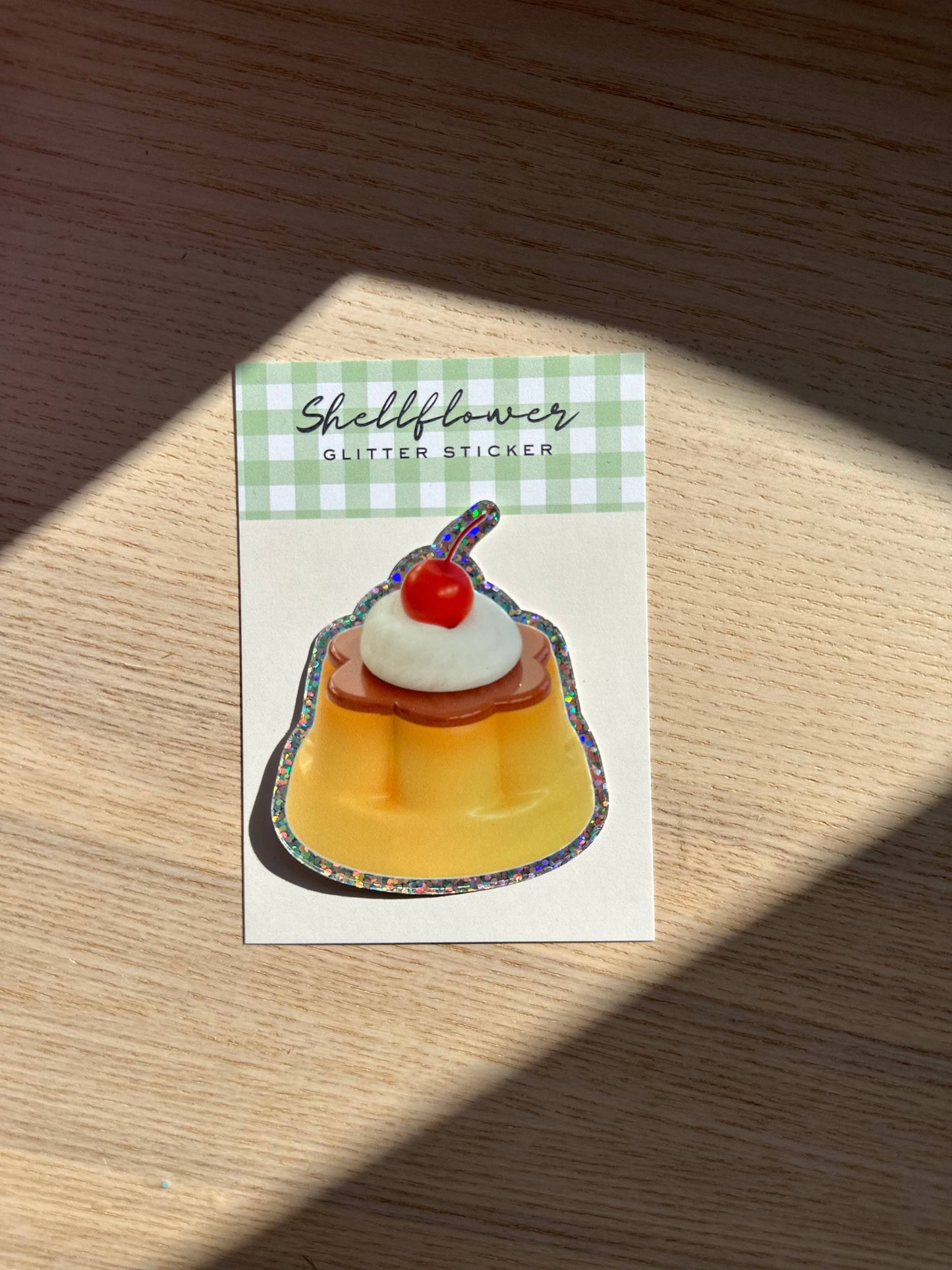 Purin Japanese Custard Pudding Vinyl Glitter Sticker