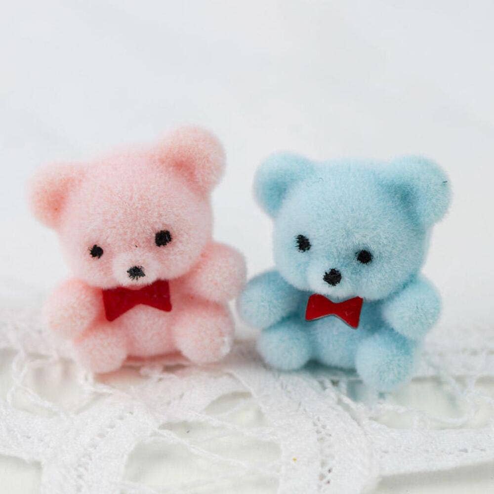 Miniature Flocked Teddy Bear