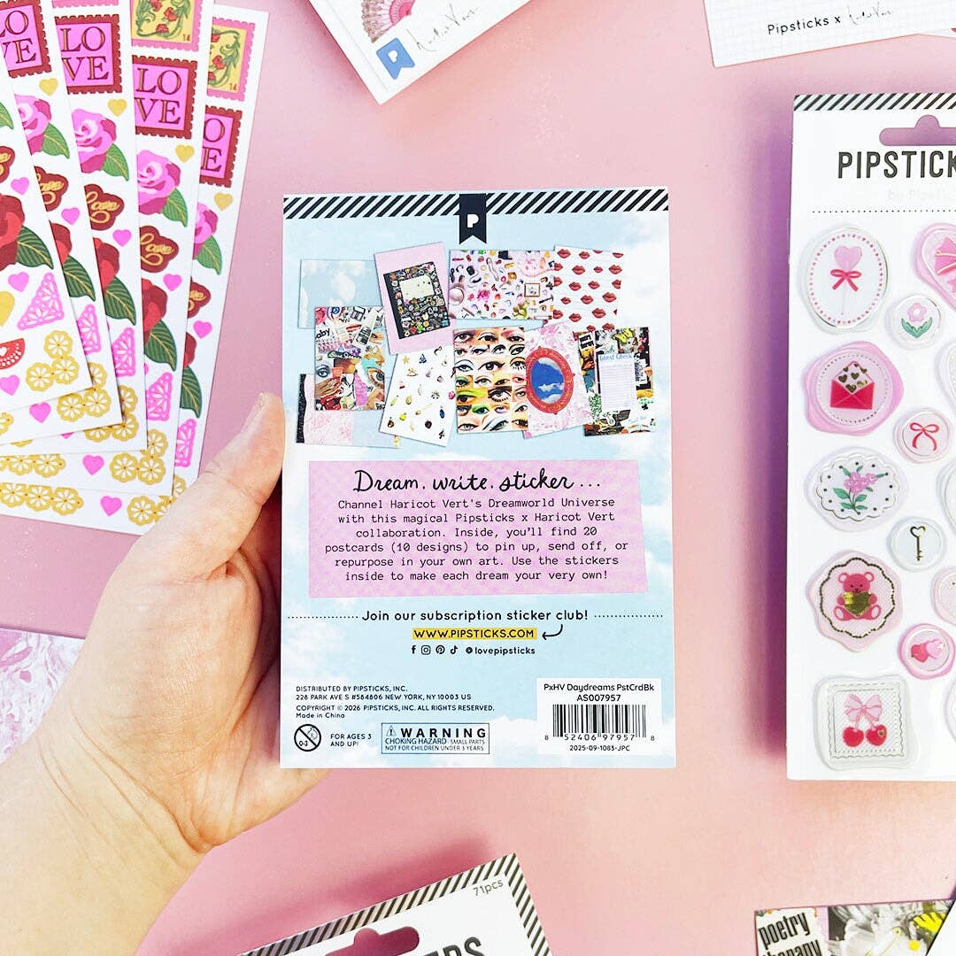 Pipsticks x Haricot Vert Daydreams Sticker Postcard Book