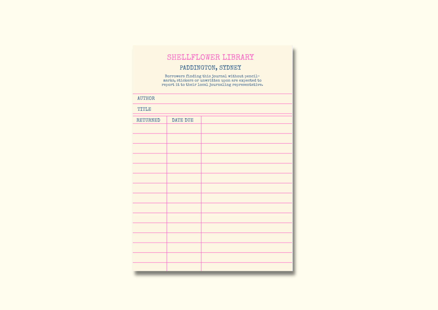 Library Memo Pad