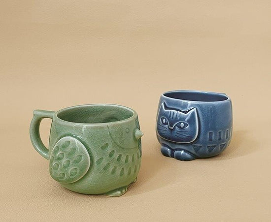 Celadon Cat Mug