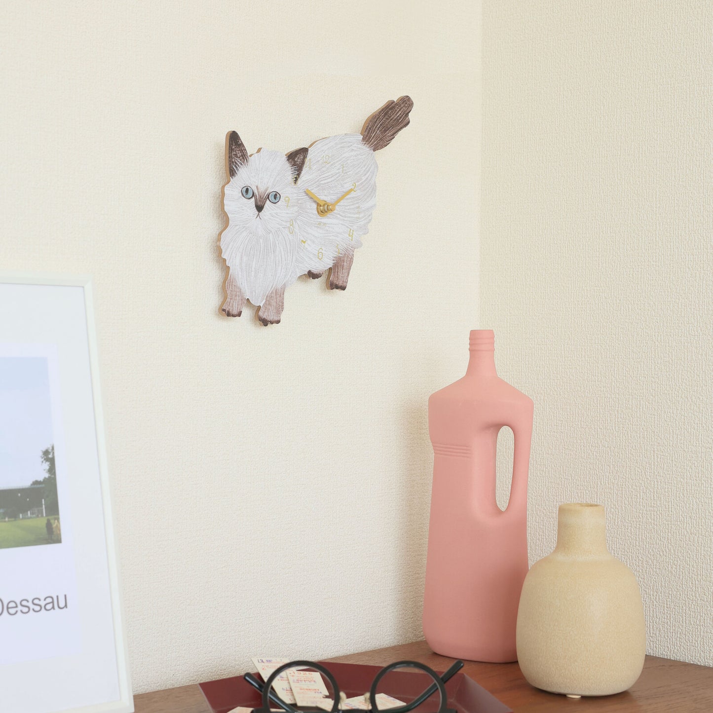 Matsuo Miyuki Diecut Wall Clock Chad Cat