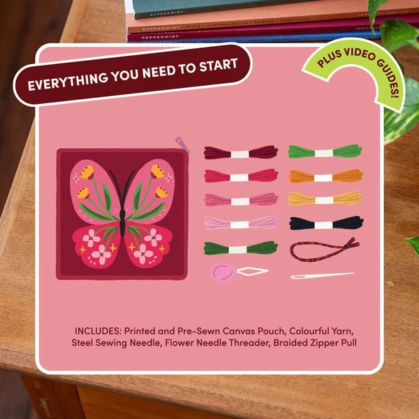 BUTTERFLY BLOOM - Needlepoint Pouch Kit